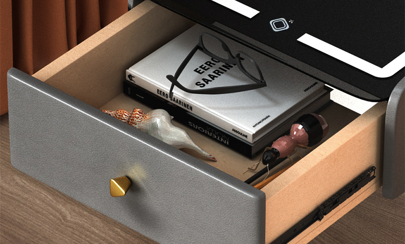 smart bedside table with drawer