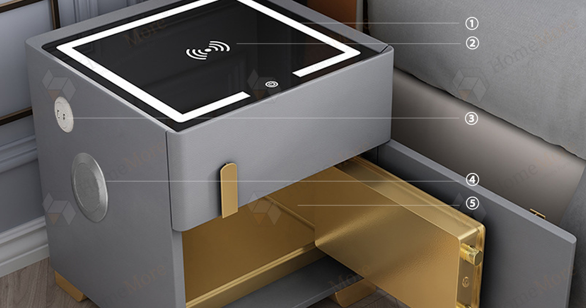 SMART NIGHTSTAND WITH WIRELESS CHARGING BLUETOOTH SPEAKER