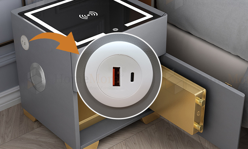 USB charging bedside table