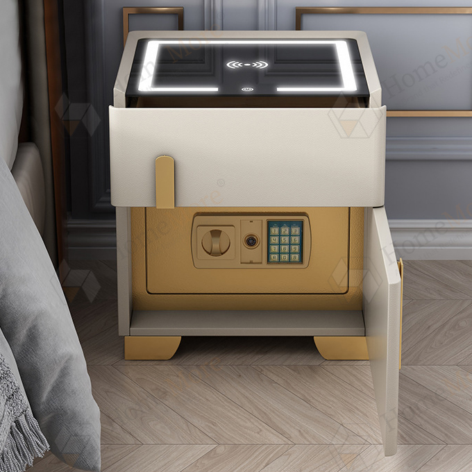 smart bedside table with safe box
