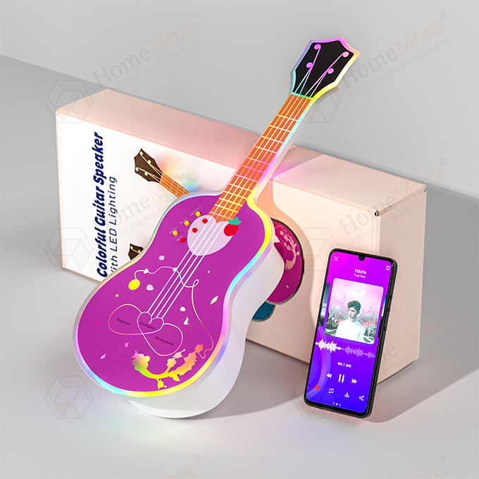 guitar type bluetooth speaker with lighting