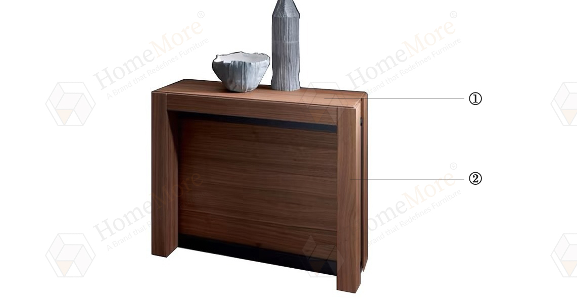 sturdy structure of extendable dining table