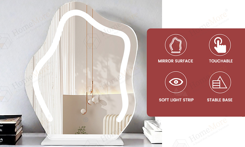 Cloud type makeup mirror features