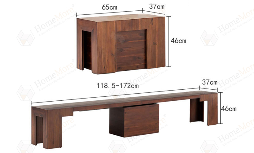Extendable bench size